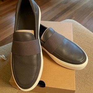 UGG Grey Leather Slip On Sneakers